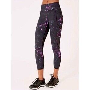 Sweaty Betty Zero Gravity Black Daisy Leggings Size Medium